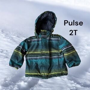 🐶❄️Pulse Kids Puffer Jacket - Teal and Lime Accents